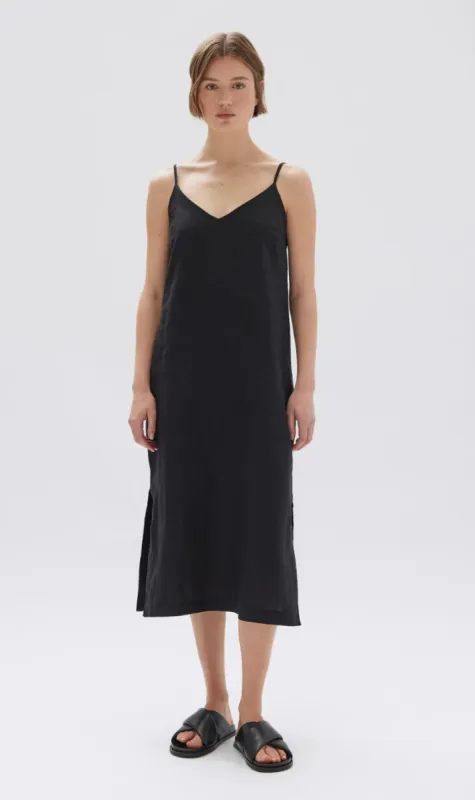 Assembly Label | Vallory Linen Slip Dress - Black sold by Sister & Co