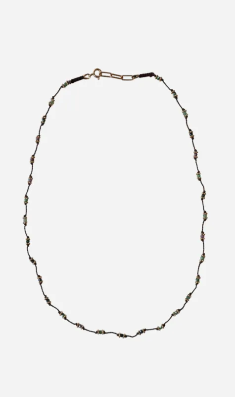 Tityaravy | Long Lotus Necklace - Brown / Ruby Zoisite sold by Sister & Co