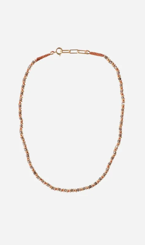 Tityaravy | Kamala Necklace - Orange / Smoky Quartz sold by Sister & Co