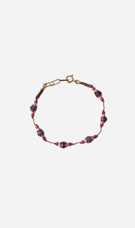 Tityaravy | Sriphala Bracelet - Rubellite / Amethyst sold by Sister & Co