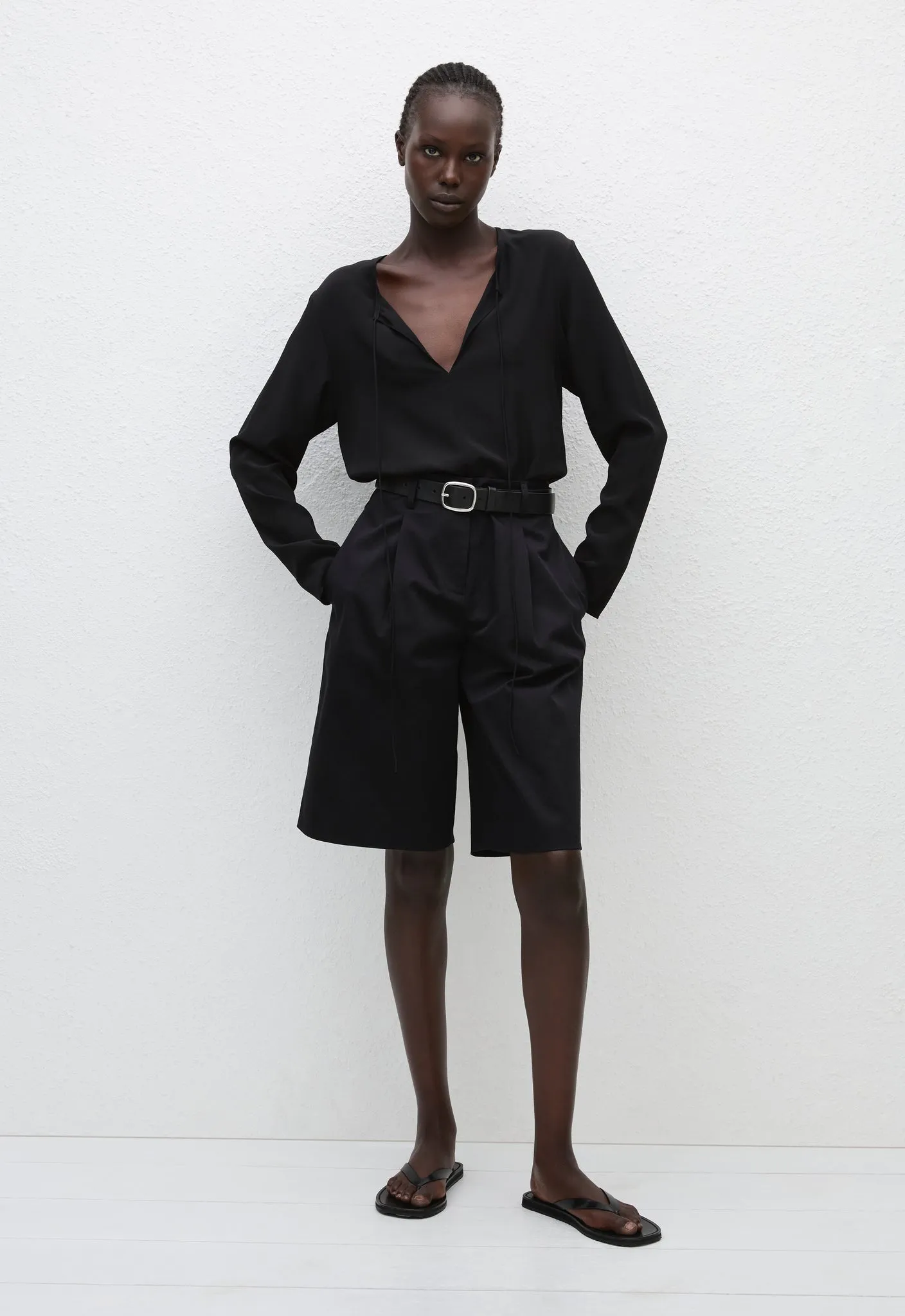 Matteau | Popover Tie Blouse - Black sold by Sisters & Co product image thumbnail 3