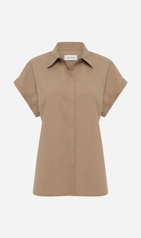 Matteau | Relaxed Sleeveless Shirt - Stone sold by Sister & Co