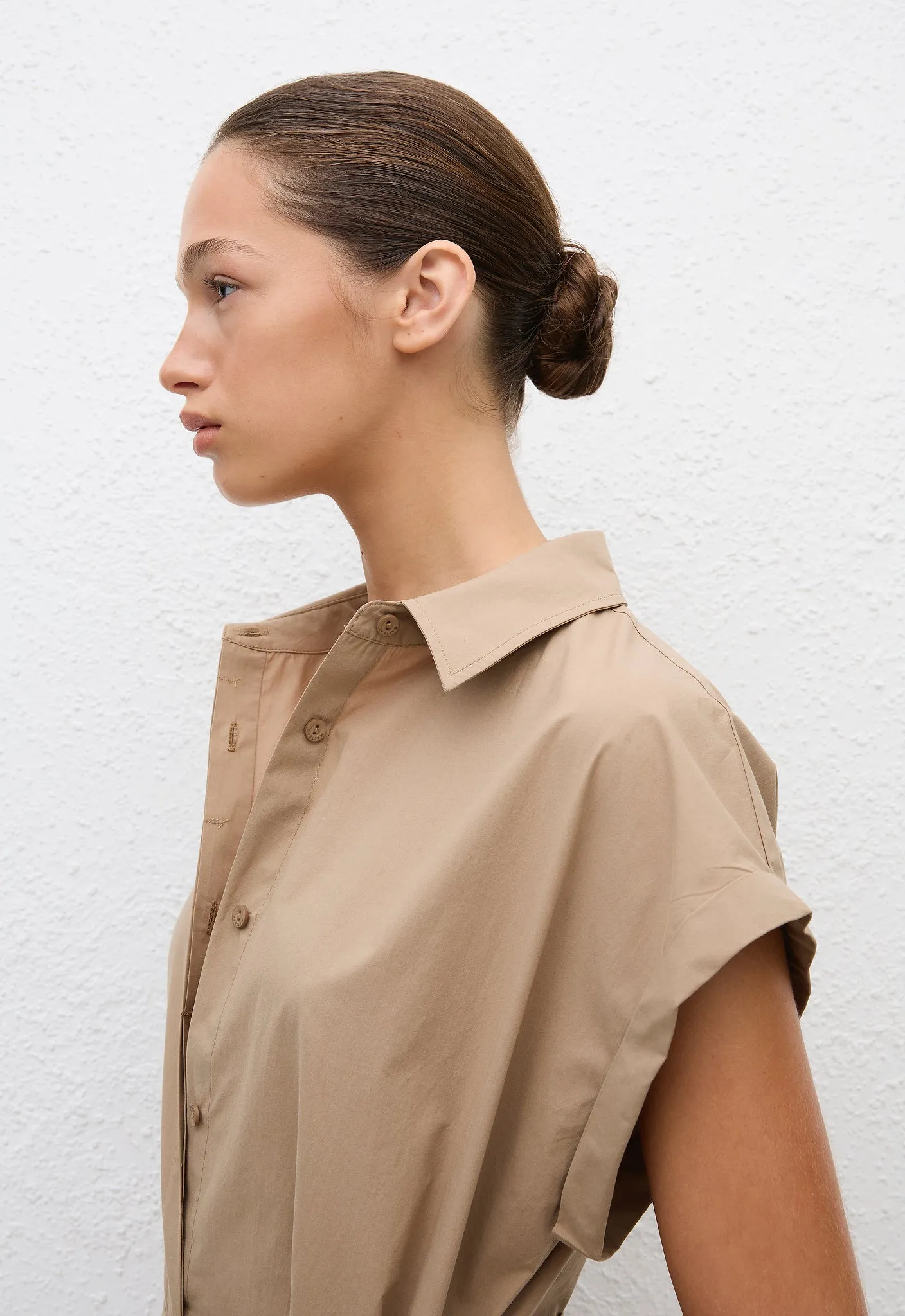 Matteau | Mini Shirt Dress - Stone sold by Sister & Co product image thumbnail 3