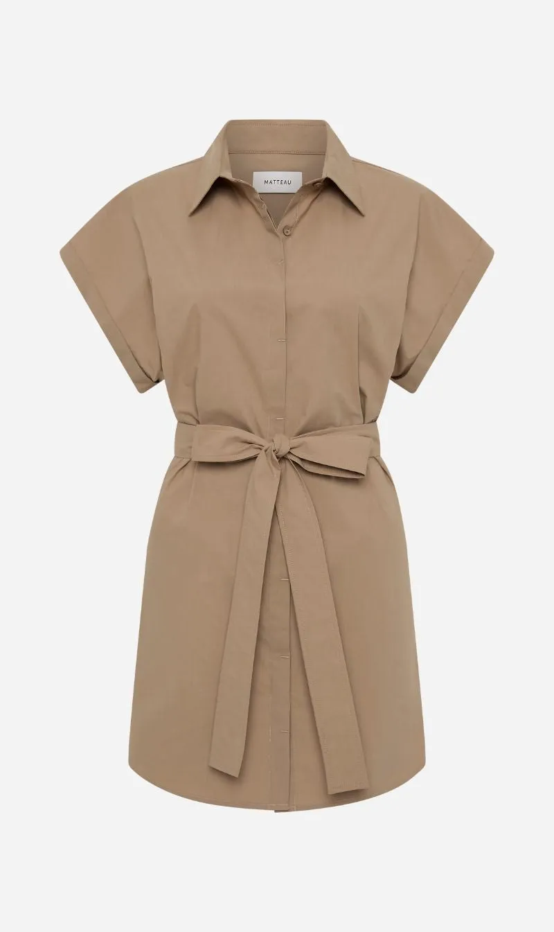 Matteau | Mini Shirt Dress - Stone sold by Sister & Co