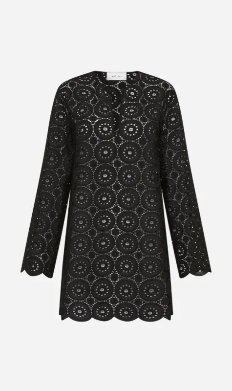 Matteau | Broderie Tunic Dress - Black sold by Sister & Co