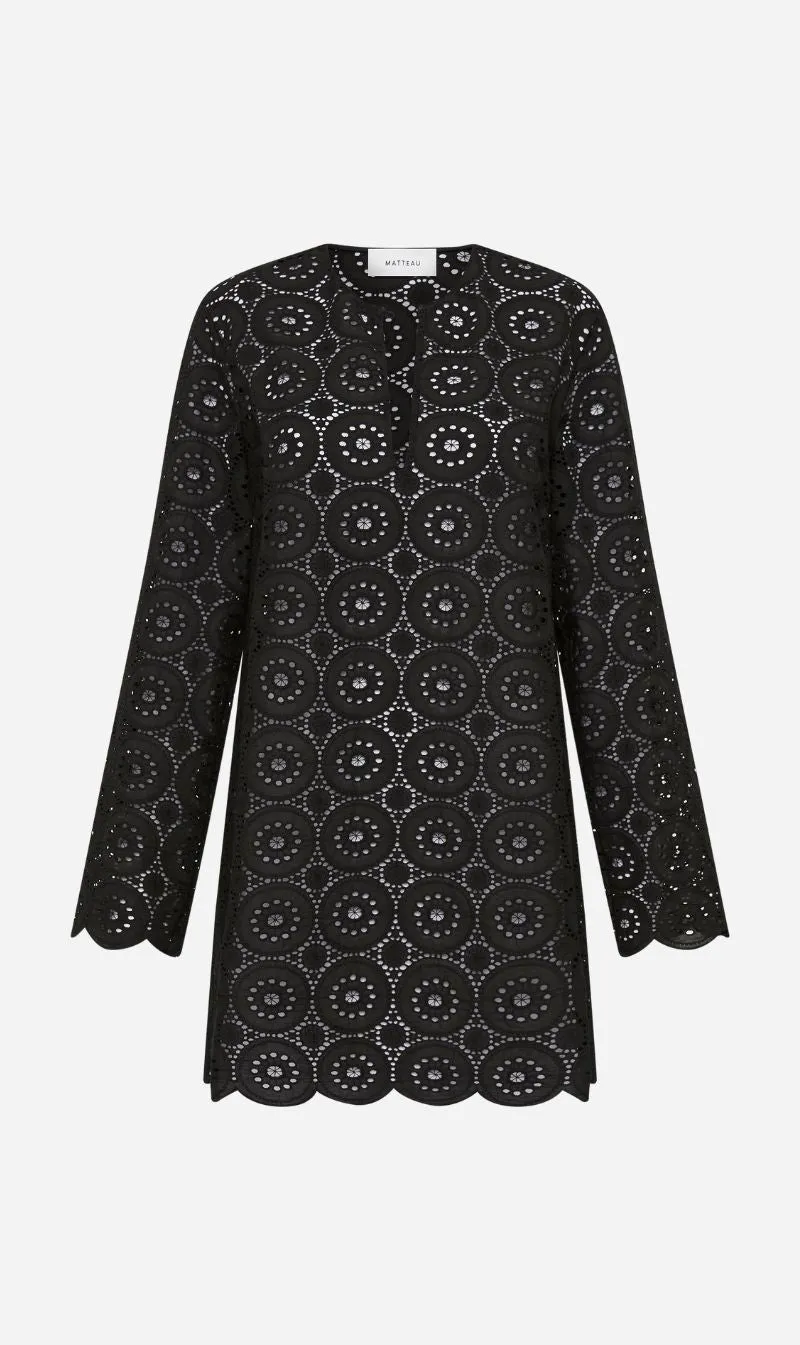 Matteau | Broderie Tunic Dress - Black sold by Sister & Co