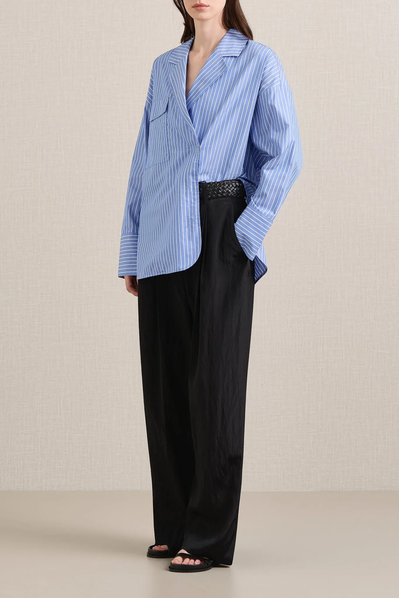 A.Emery | The Agnes Wrap Shirt - Cornflower Stripe sold by Sister & Co product image thumbnail 4