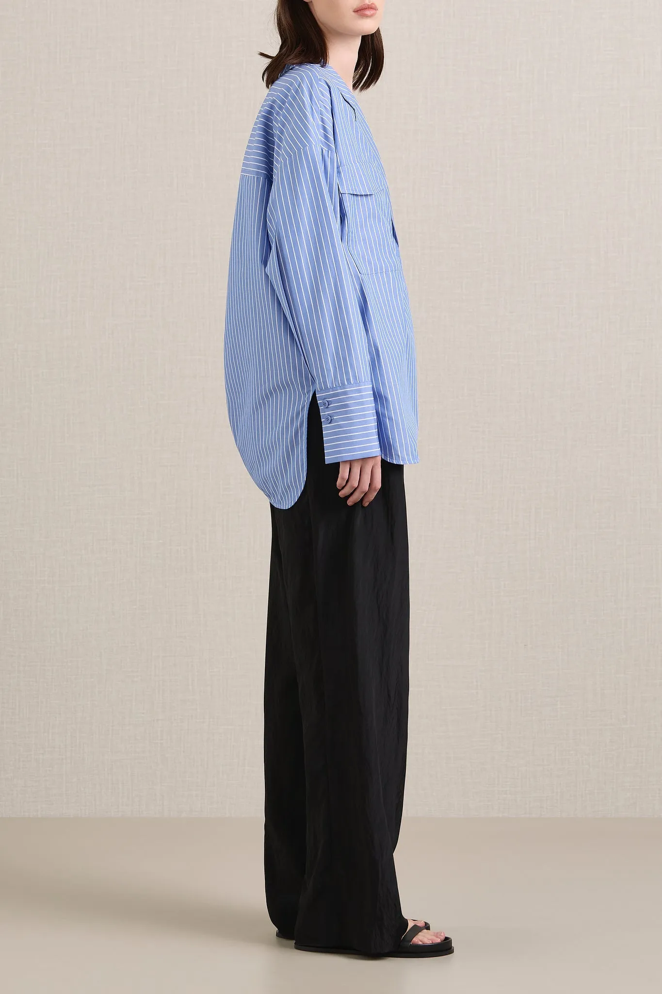 A.Emery | The Agnes Wrap Shirt - Cornflower Stripe sold by Sister & Co product image thumbnail 5