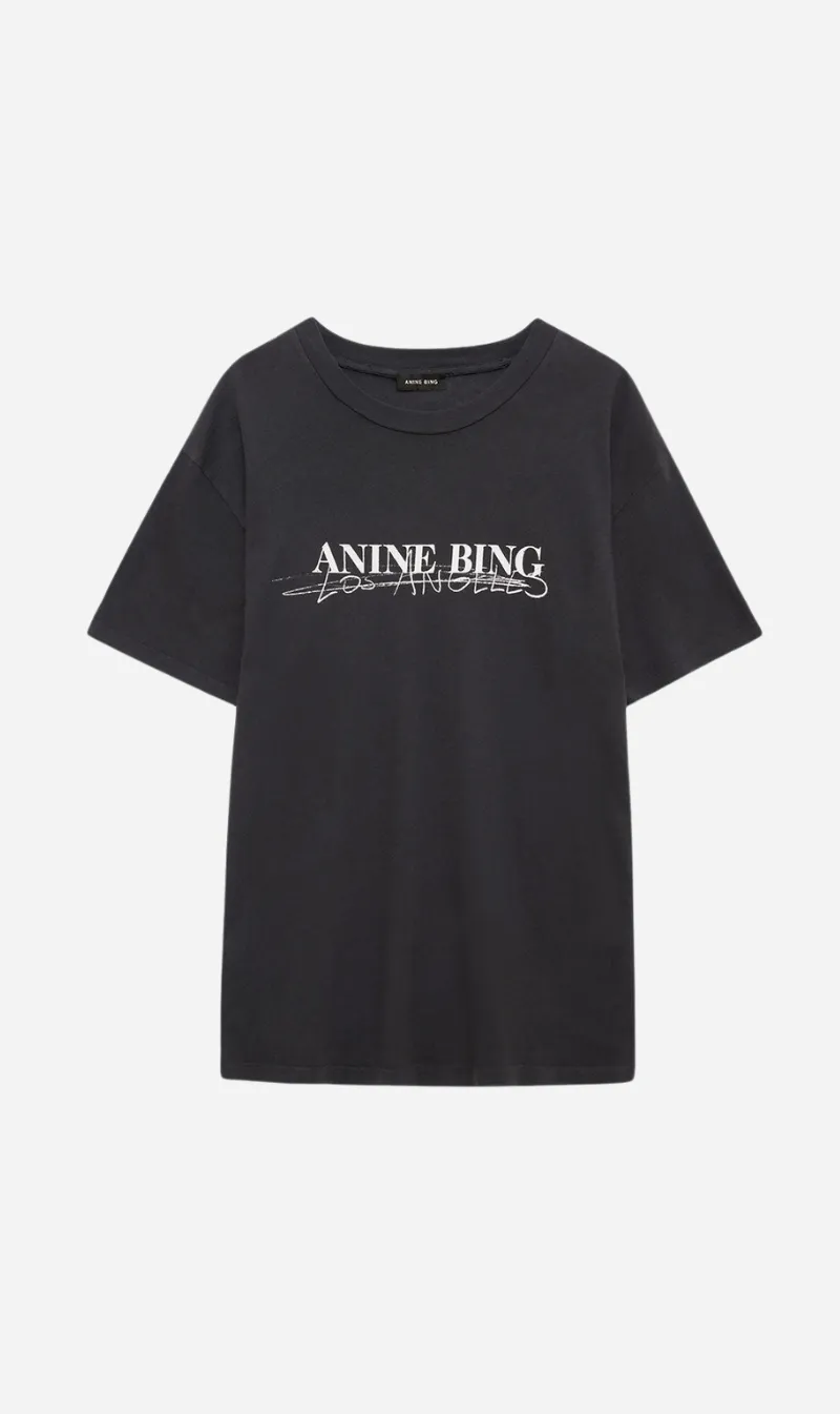 Anine Bing | Walker Tee Doodle - Vintage Black sold by Sister & Co
