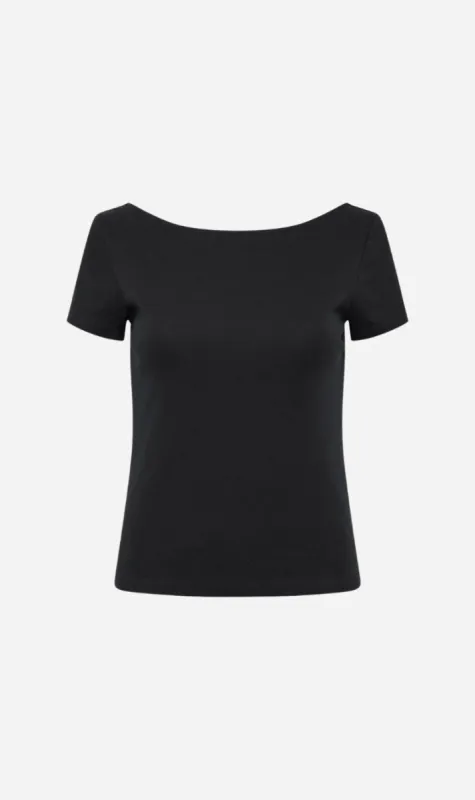St Agni | Organic Cotton Ballet Top - Black sold by Sister & Co
