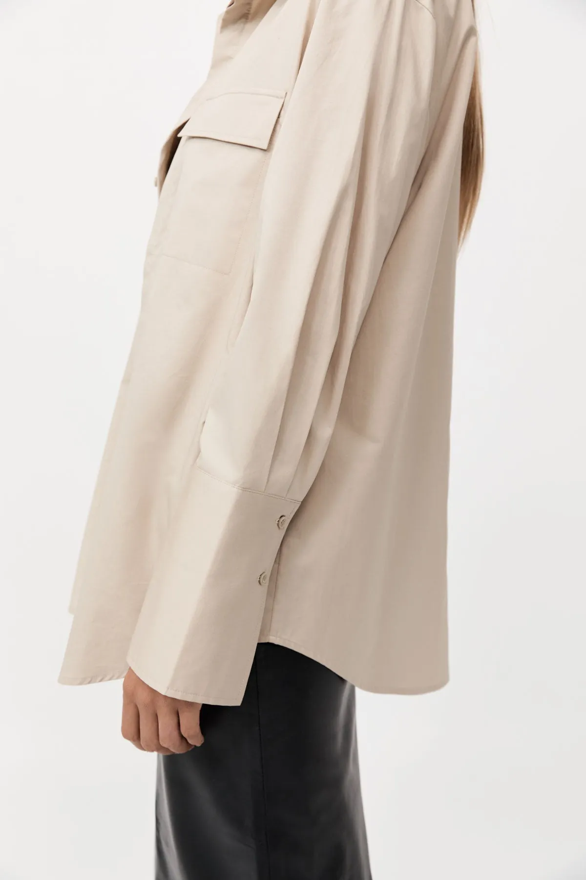 St Agni | Classic Utility Shirt - Champagne sold by Sister & Co product image thumbnail 4