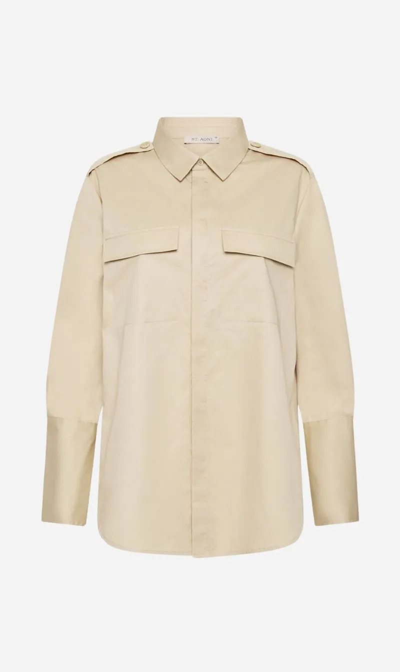 St Agni | Classic Utility Shirt - Champagne sold by Sister & Co