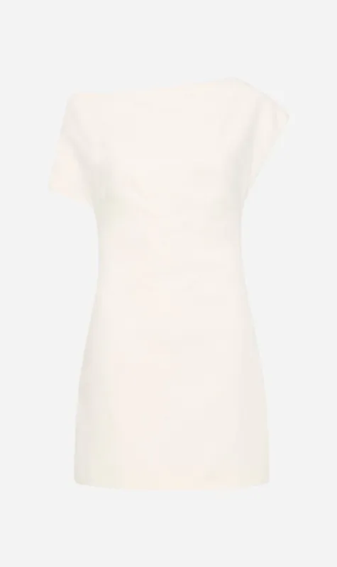 St Agni | Asymmetric Mini Dress - Ivory sold by Sister & Co