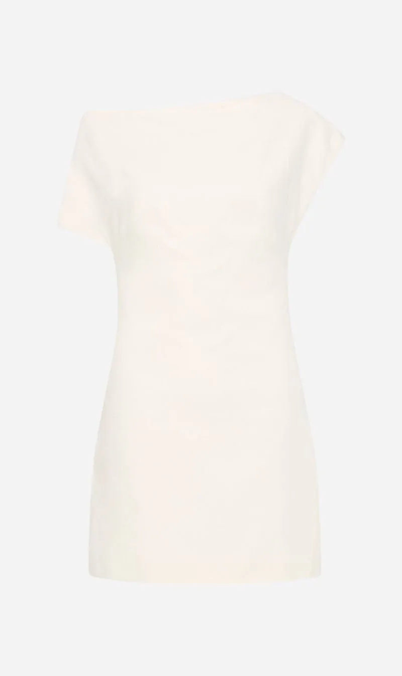 St Agni | Asymmetric Mini Dress - Ivory sold by Sister & Co