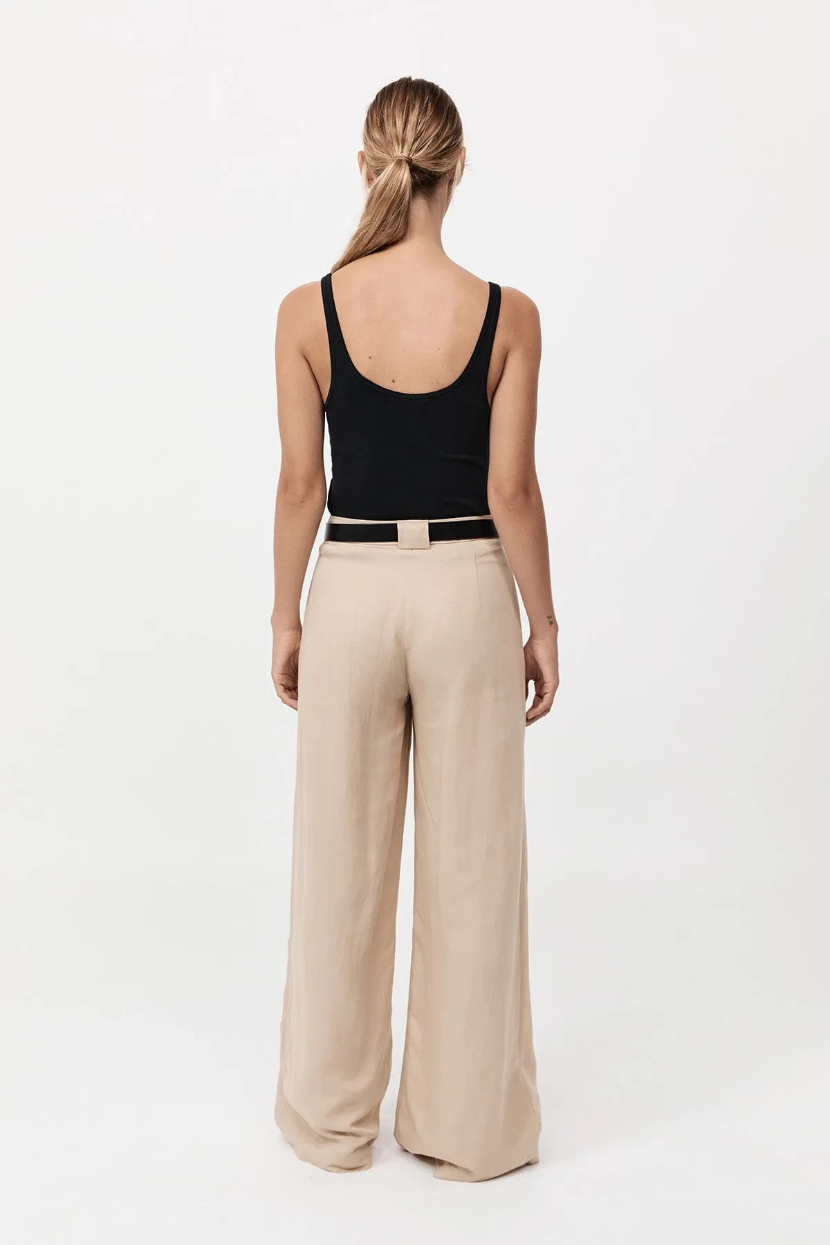 St Agni | Wide Leg Pleat Pants - Dune sold by Sister & Co product image thumbnail 5