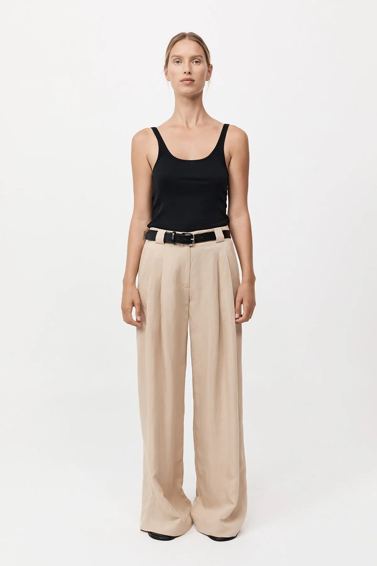 St Agni | Wide Leg Pleat Pants - Dune sold by Sister & Co product image thumbnail 2