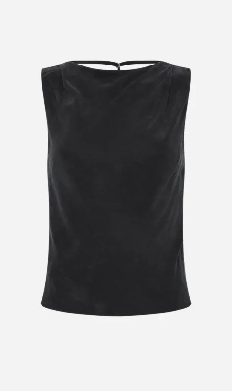 St Agni | Draped Cowl Top - Black sold by Sister & Co