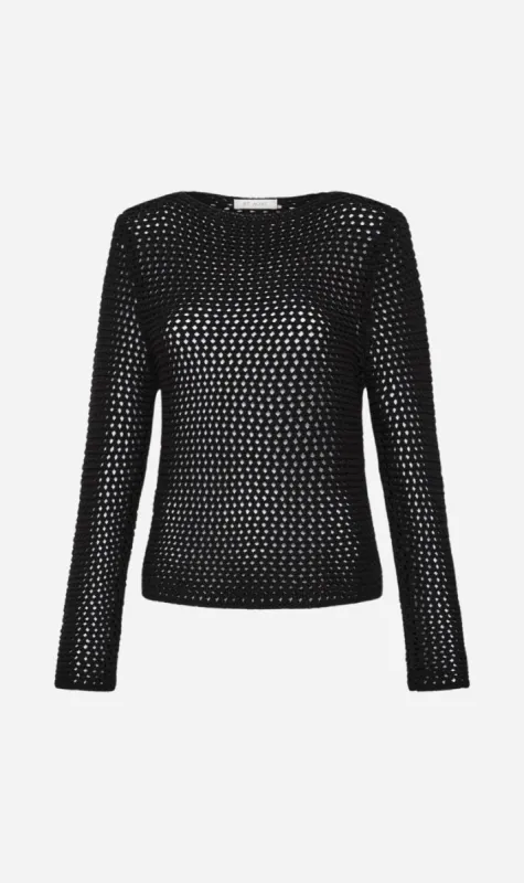St Agni | Cotton Crochet Jumper - Black sold by Sister & Co