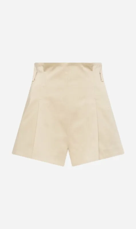 St Agni | Cotton Paperbag Waist Shorts - Champagne sold by Sister & Co