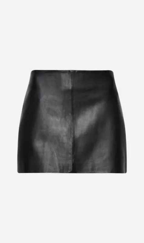St Agni | Leather Mini Skirt - Black sold by Sister & Co