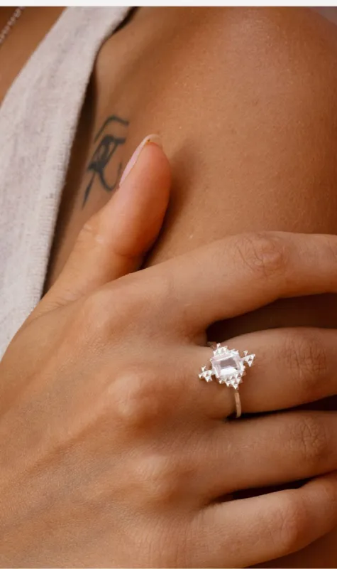 Zoe & Morgan | Reya Ring - Silver/White Topaz sold by Sister & Co