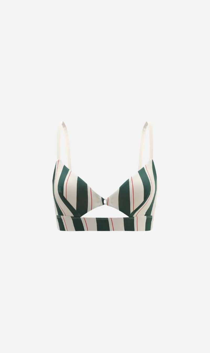 Dear Dylan | Cut Out Swim Bralette - Bistro Stripe sold by Sister & Co
