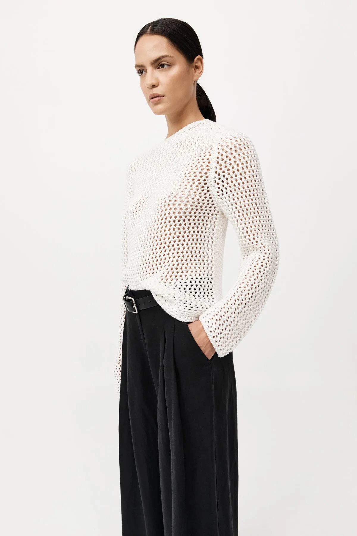 St Agni | Cotton Crochet Jumper - Off White sold by Sister & Co product image thumbnail 4