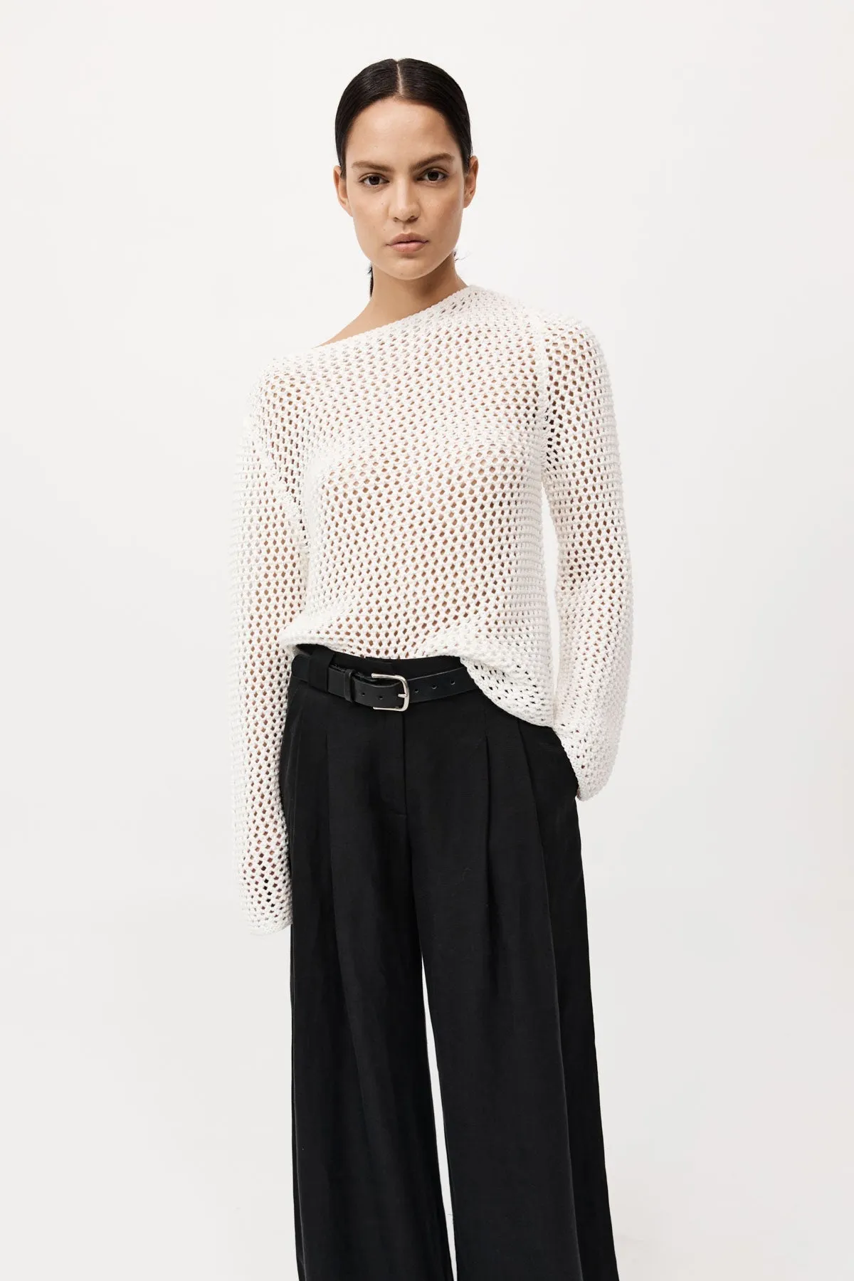 St Agni | Cotton Crochet Jumper - Off White sold by Sister & Co product image thumbnail 3