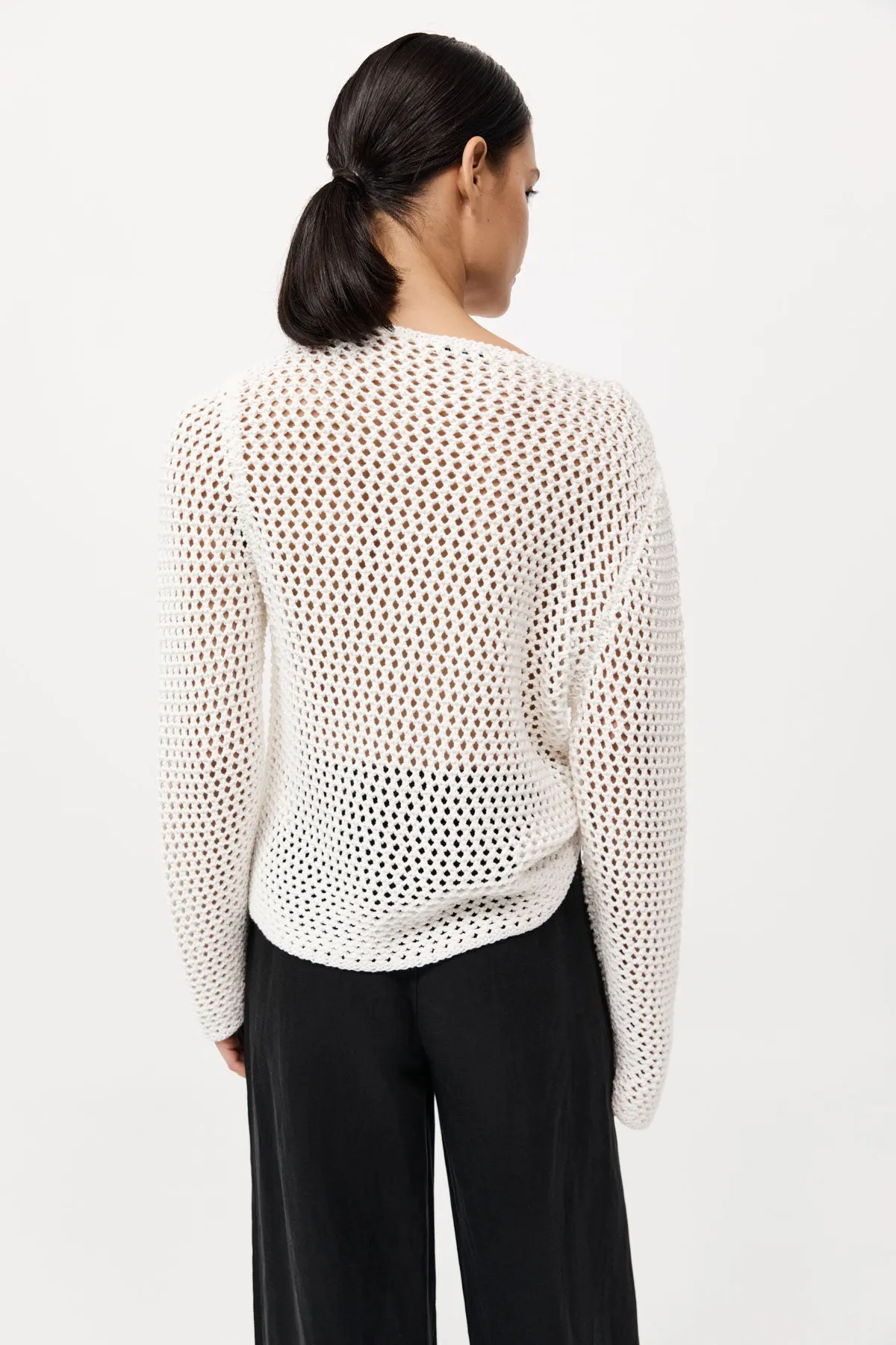 St Agni | Cotton Crochet Jumper - Off White sold by Sister & Co product image thumbnail 5