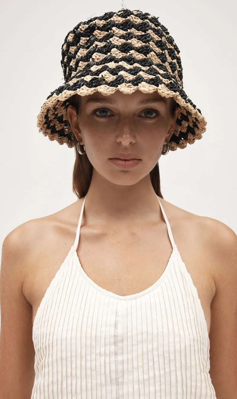 Marle | Lola Hat - Natural/Black sold by Sister & Co
