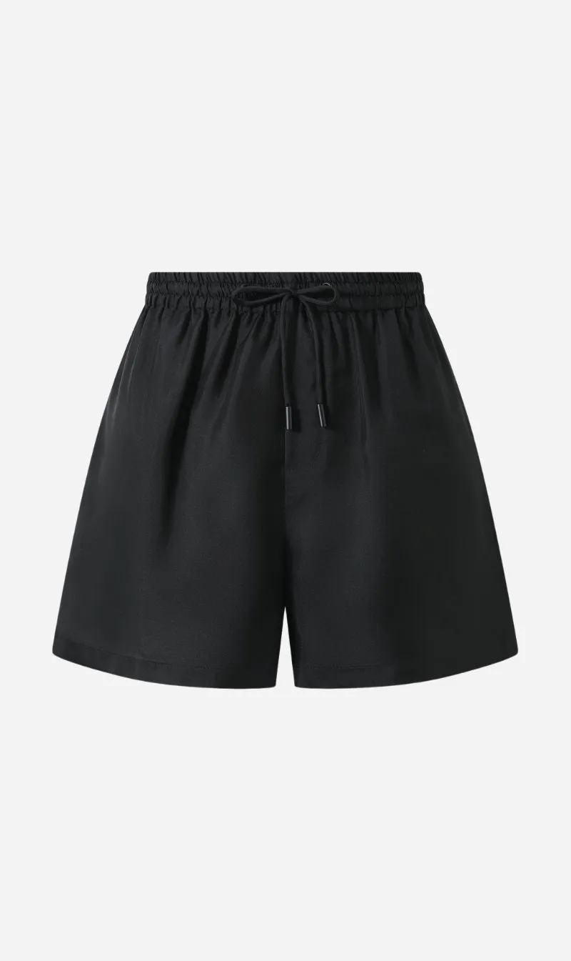 Dear Dylan | Silk Twill Drawstring Short - Noir sold by Sister & Co