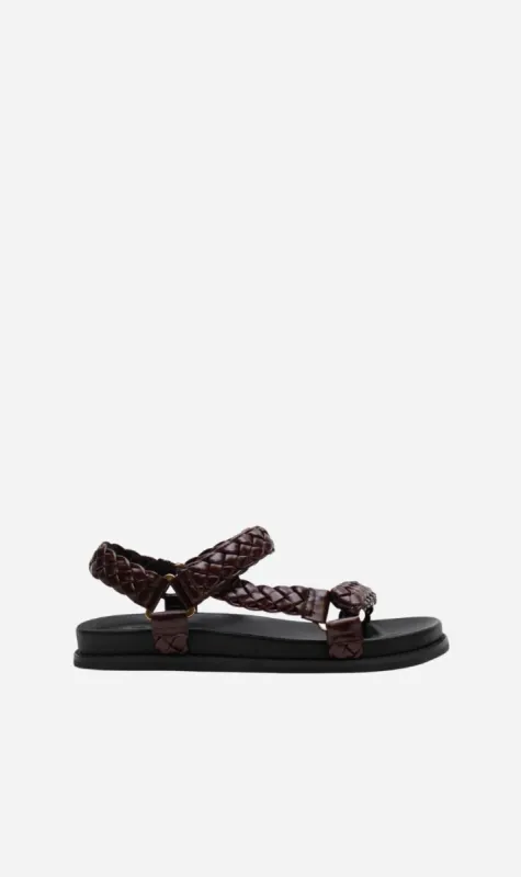 La Tribe | Elke Braided Sandal - Black Cherry sold by Sister & Co
