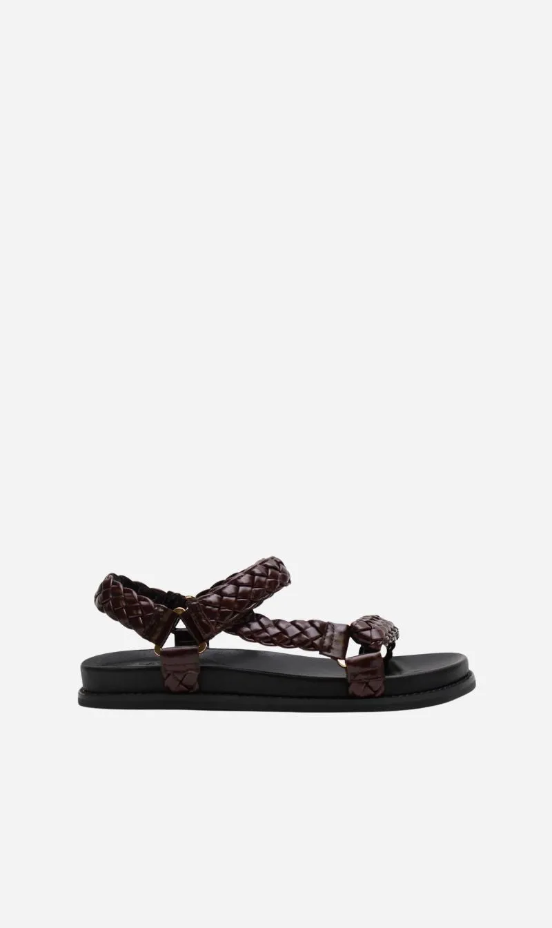 La Tribe | Elke Braided Sandal - Black Cherry sold by Sister & Co