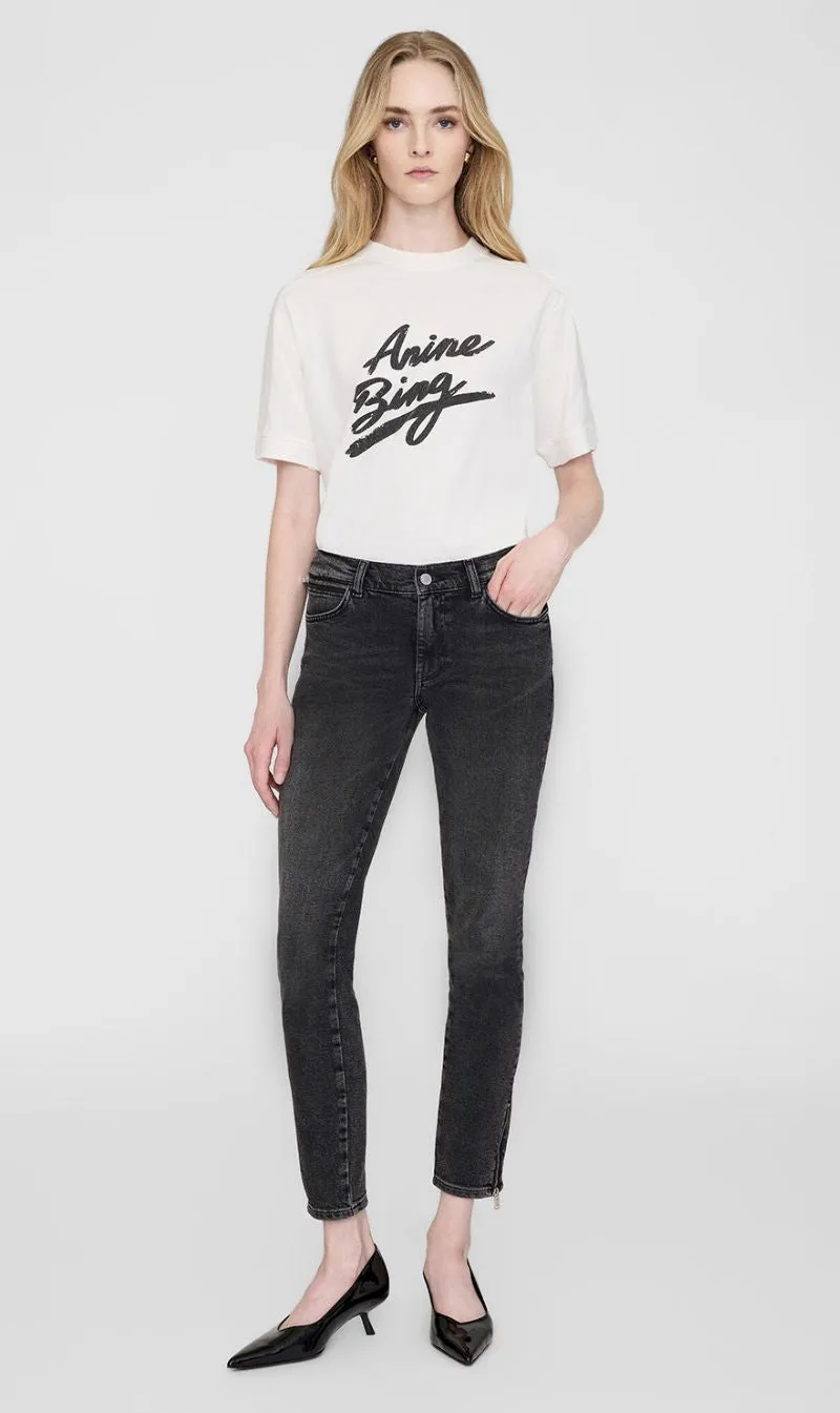 Anine Bing | Jaylin Tee Signature - Ivory sold by Sister & Co
