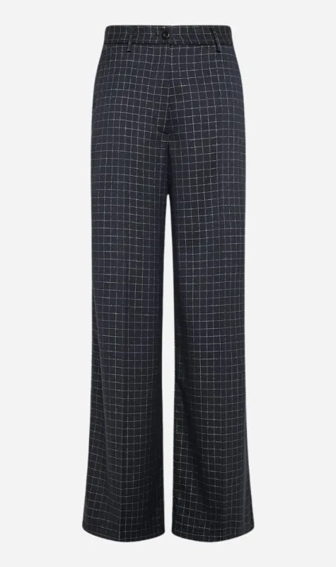 Forte Forte | Batavia Silver Check Sartorial Pants - Nero sold by Sister & Co