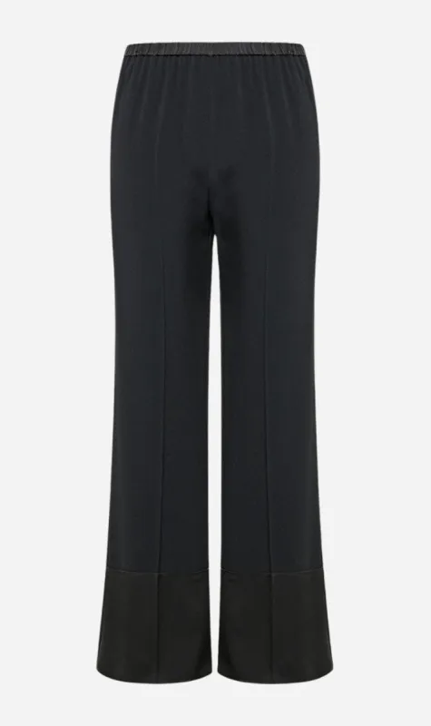 Forte Forte | Envers Satin Flared Pants - Nero sold by Sister & Co