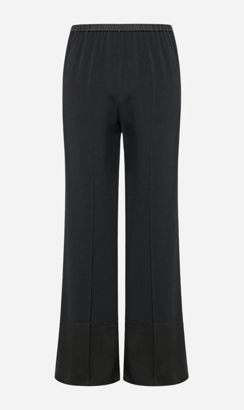 Forte Forte | Envers Satin Flared Pants - Nero sold by Sister & Co