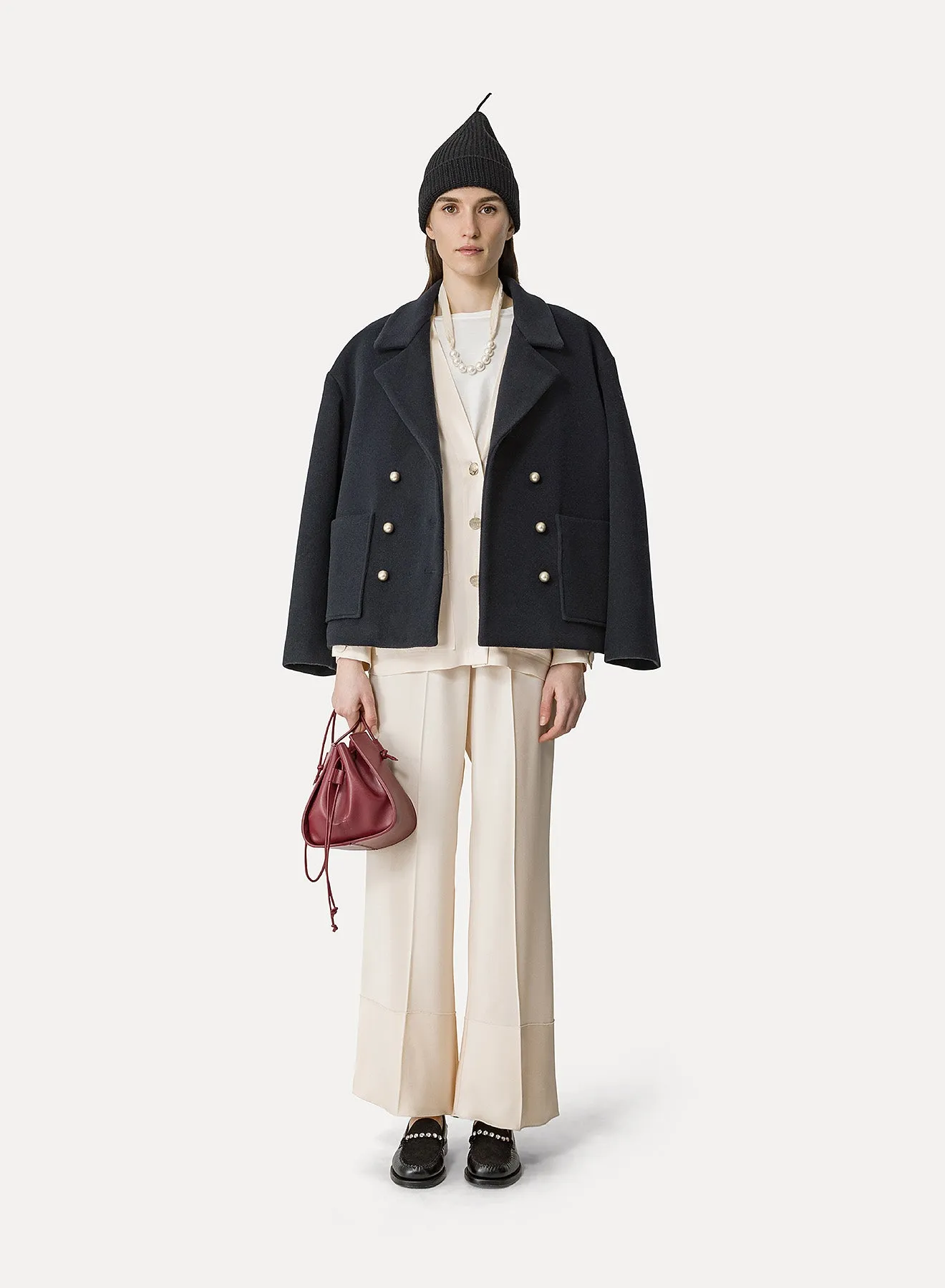 Forte Forte | Envers Satin Flared Pants - Ivory sold by Sister & Co product image thumbnail 3