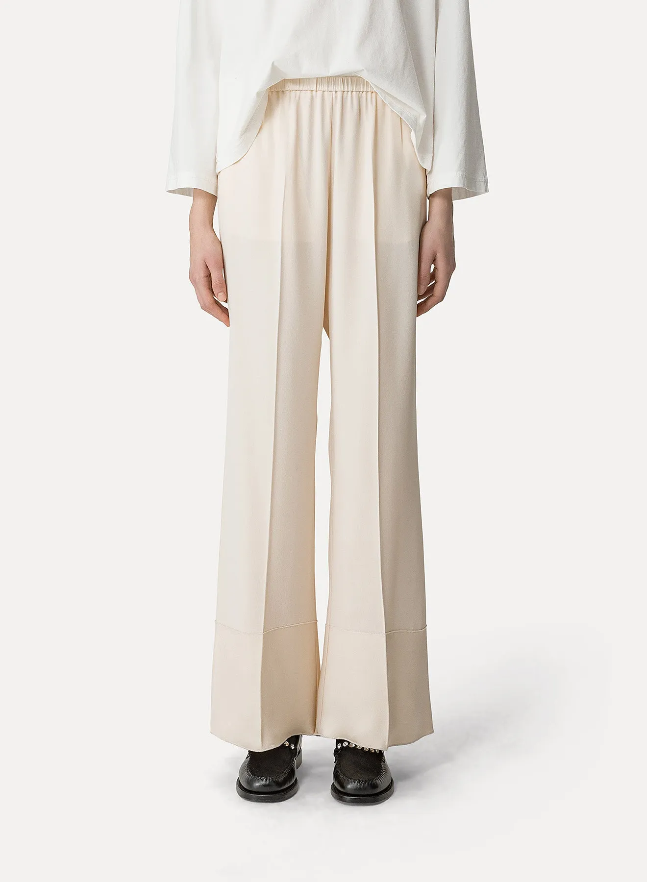 Forte Forte | Envers Satin Flared Pants - Ivory sold by Sister & Co product image thumbnail 2