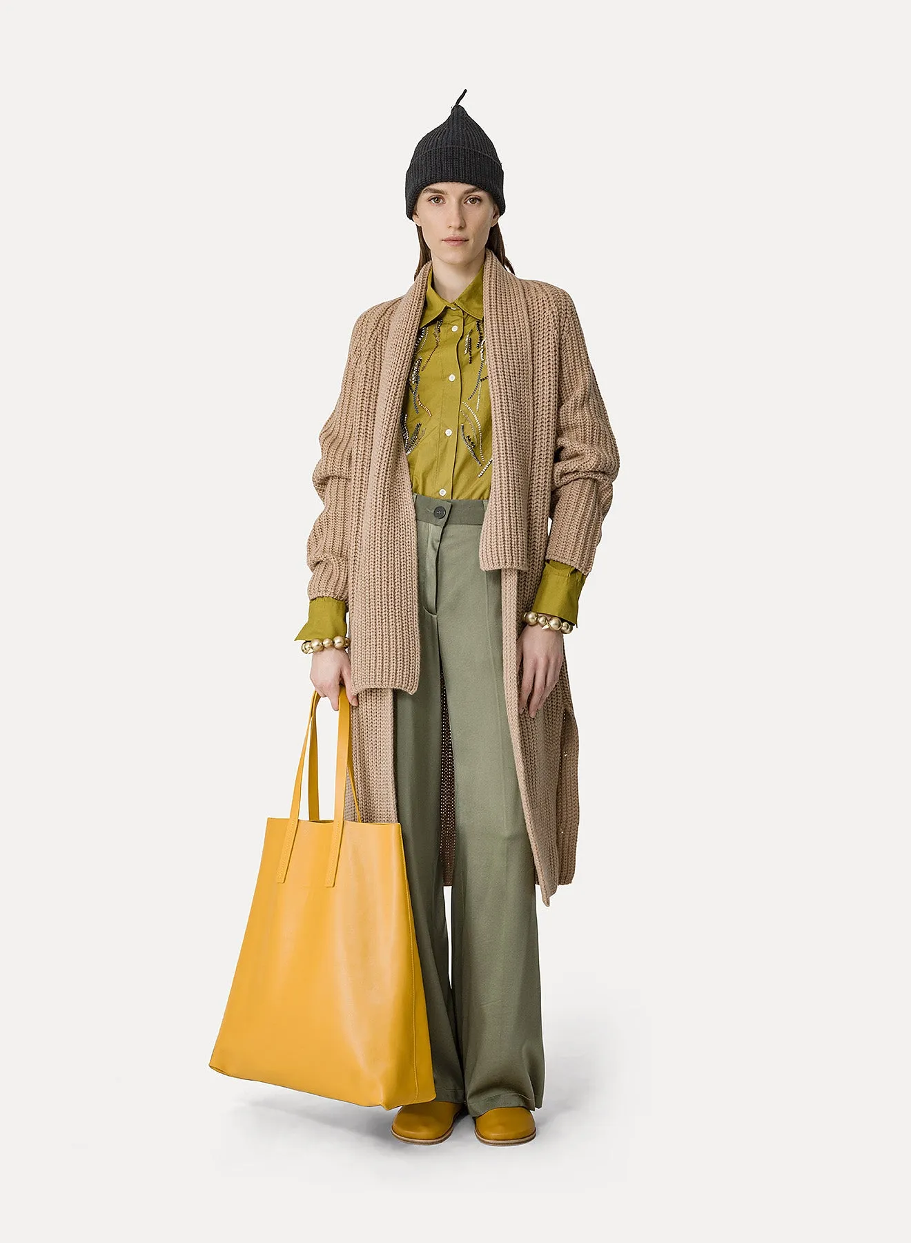 Forte Forte | Stretch Heavy Satin Silk Sartorial Pants - Olive sold by Sister & Co product image thumbnail 3