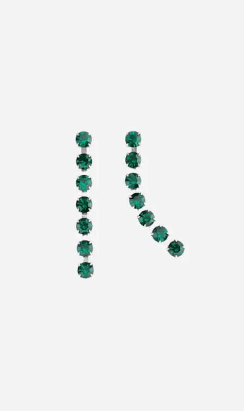 Forte Forte | Pendent Earrings With Crystals - Emerald made by Forte Forte