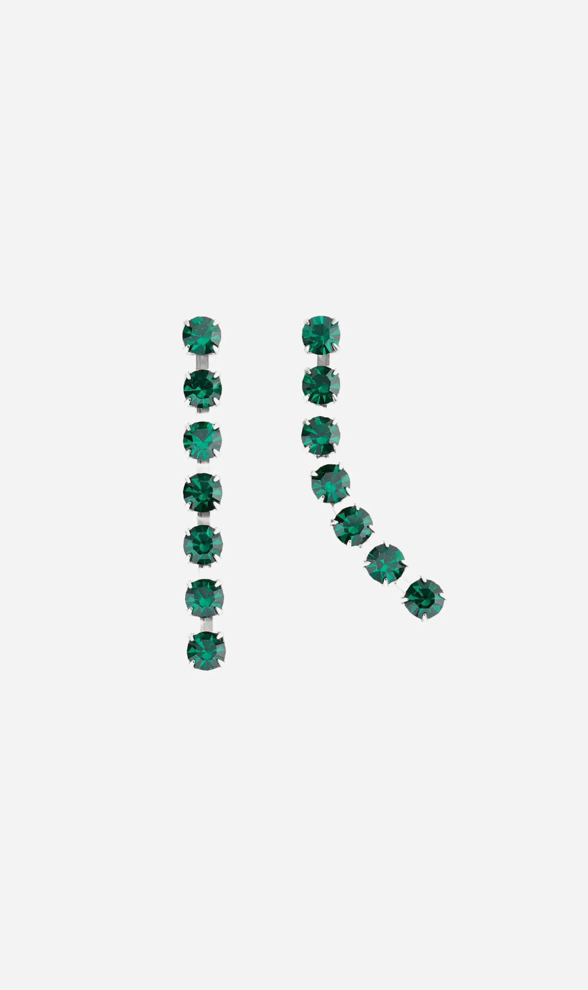 Forte Forte | Pendent Earrings With Crystals - Emerald sold by Sister & Co