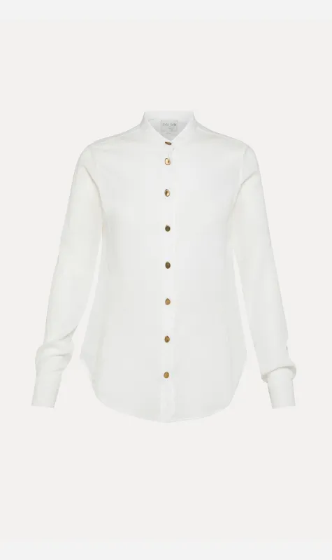Forte Forte | Voile Collar Shirt Sculpture Buttons - Bianco sold by Sister & Co