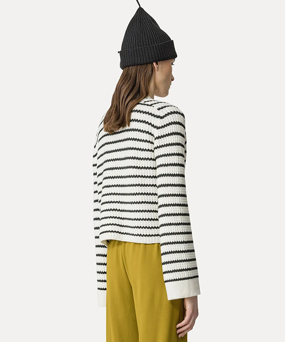Forte Forte | Merino Striped Cardigan - Bianco sold by Sister & Co product image thumbnail 4
