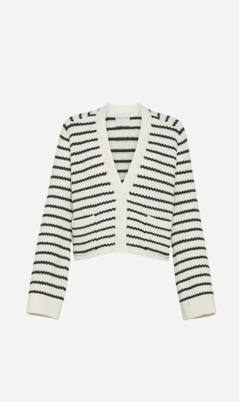 Forte Forte | Merino Striped Cardigan - Bianco sold by Sister & Co