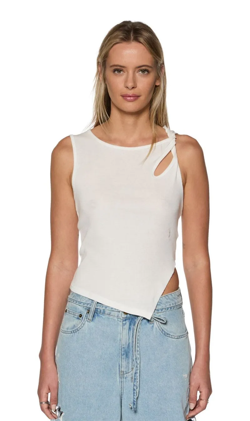 Ksubi | Twisted Tank - White sold by Sister & Co
