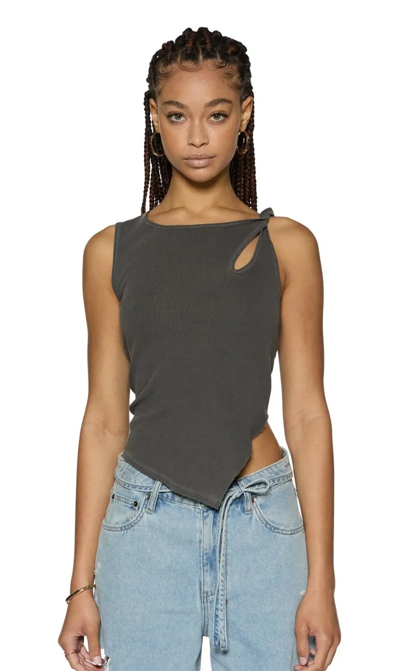 Ksubi | Twisted Tank - Charcoal sold by Sister & Co