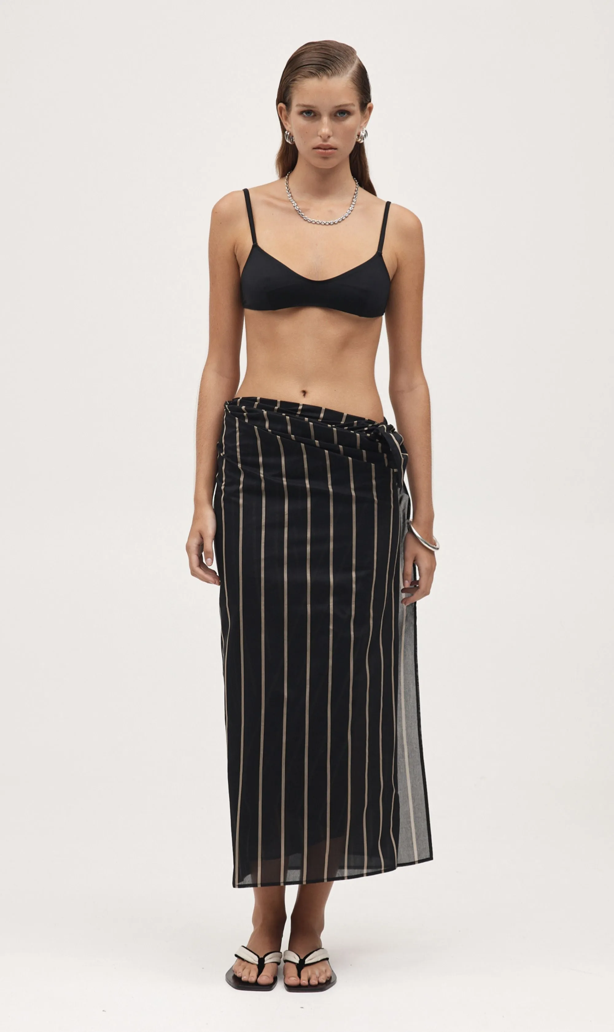 Marle | Hattie Sarong - Black Stripe sold by Sister & Co