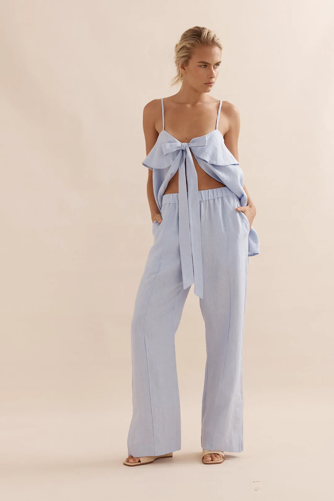 Caitlin Crisp | Jimmy Jogger - Sky Blue Linen sold by Sister & Co product image thumbnail 4