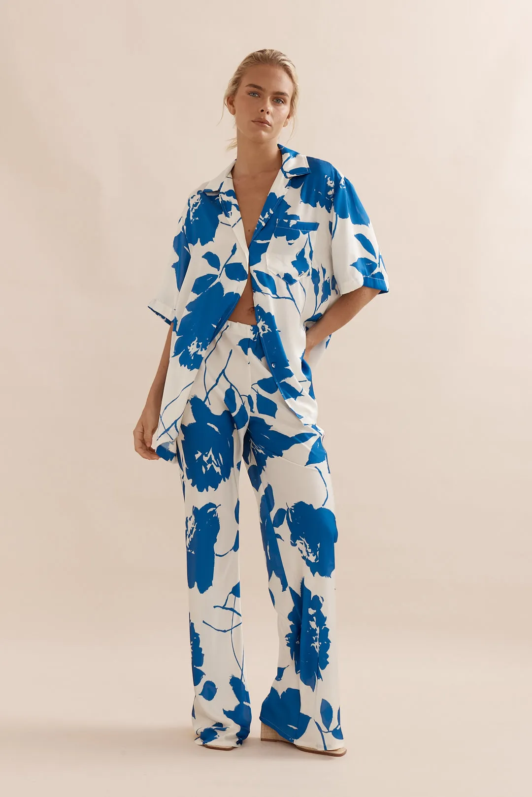 Caitlin Crisp | Ibiza Shirt - Royal Rose Satin sold by Sister & Co product image thumbnail 3